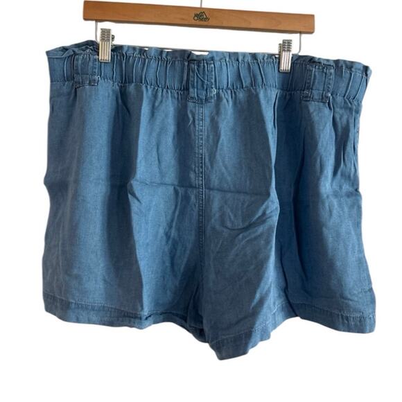 Time and Tru Women's Paperbag Waist Pull On-Shorts Medium Wash Blue XL - Picture 3 of 4